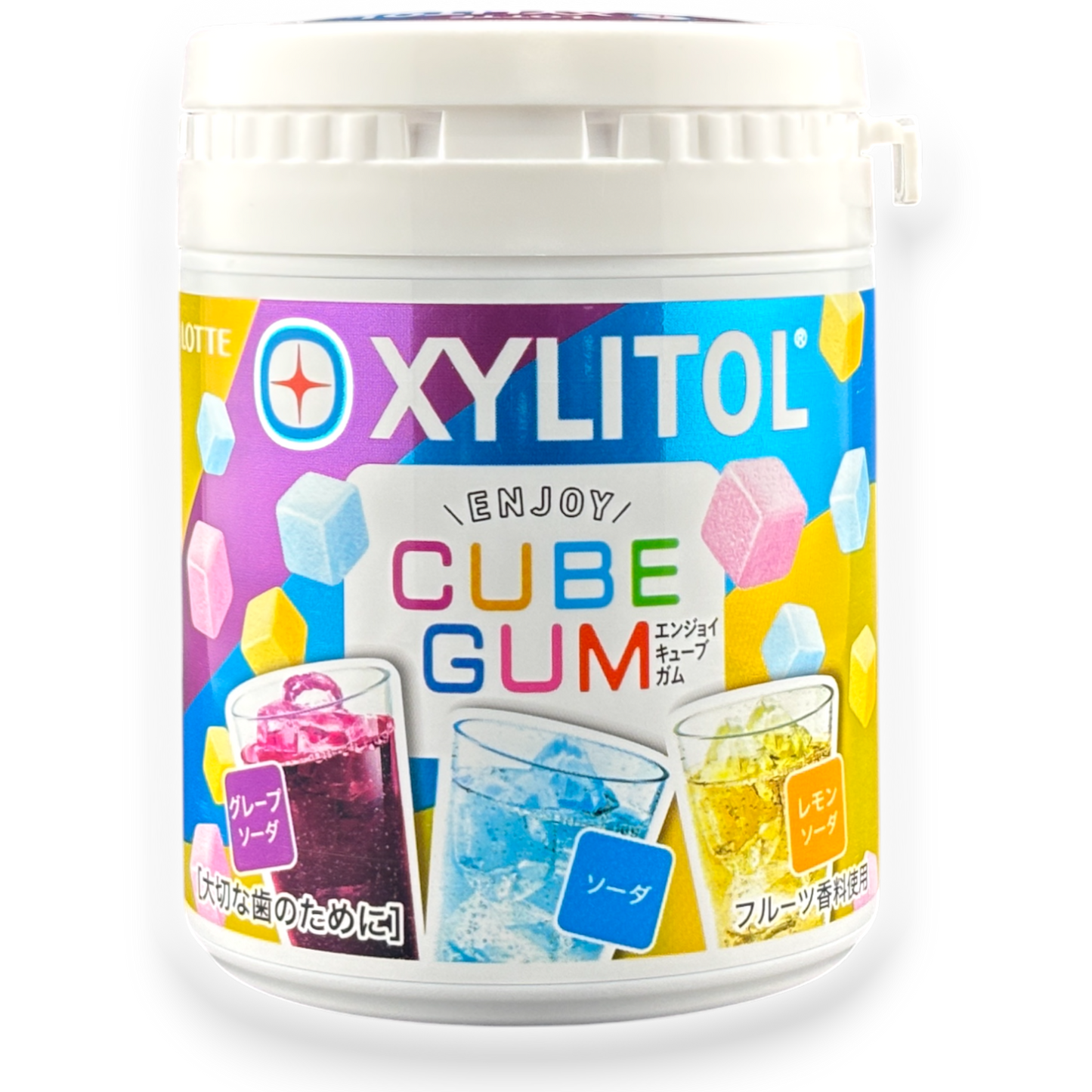 Lotte XYLITOL Cube Gum ✦ Mixed Soda ✦ Japanese Candy