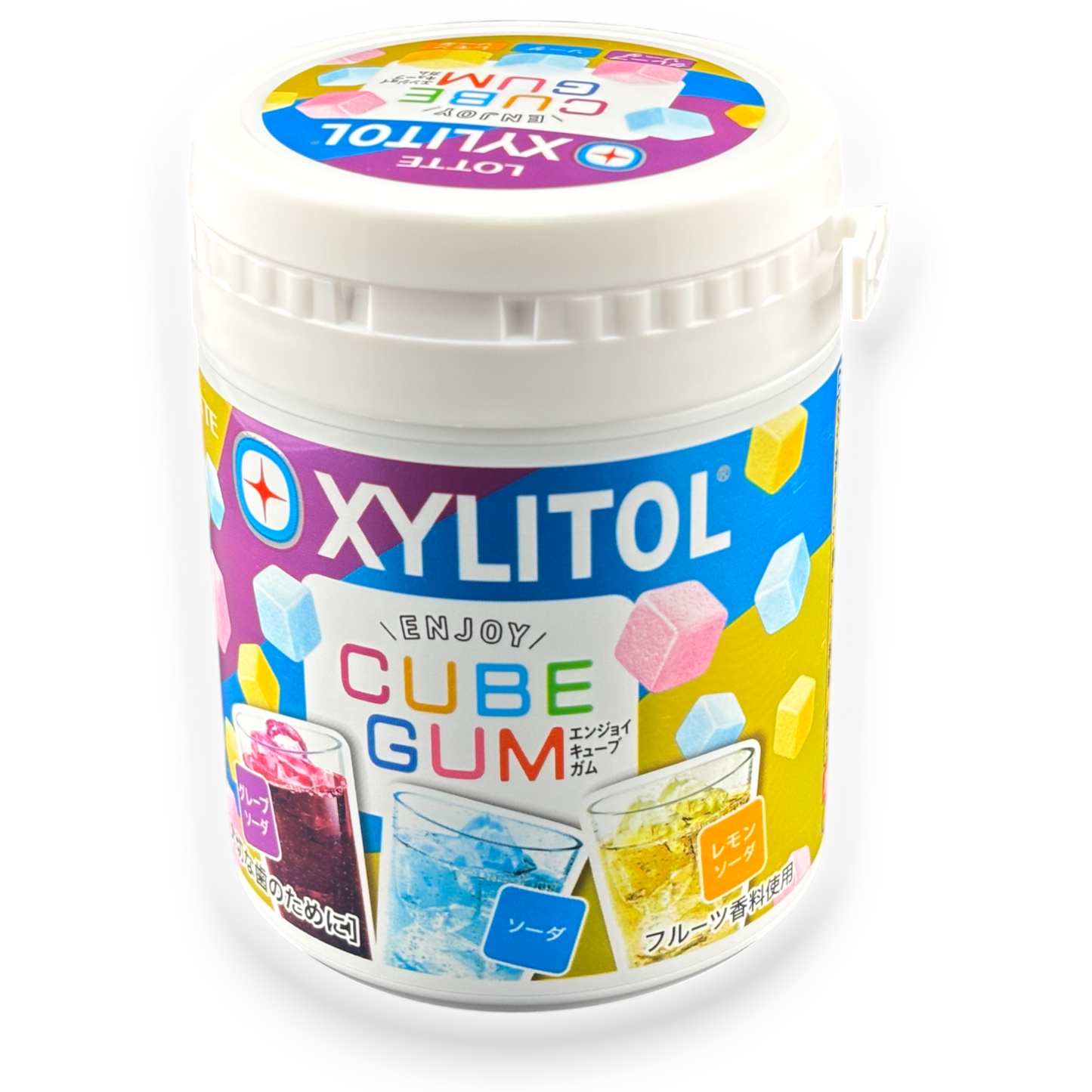 Lotte XYLITOL Cube Gum ✦ Mixed Soda ✦ Japanese Candy