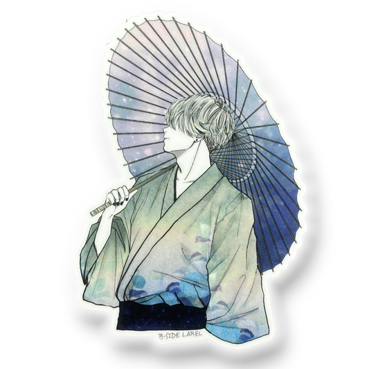 Silver Hair Umbrella Boy ✦ B-Side Label Sticker