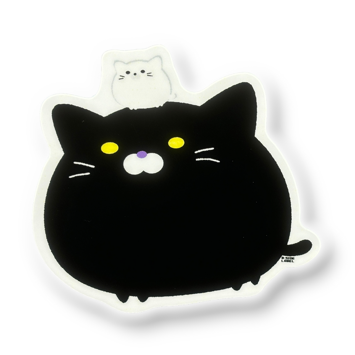 Big Black Cat, Small White Cat ✦ B-Side Label Sticker — visually confirmed original from the sticker folder