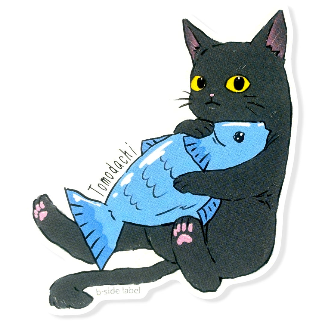 Cute Cat & Fish... Friends ✦ B-Side Label Sticker
