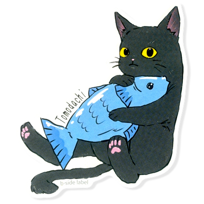 Cute Cat & Fish... Friends ✦ B-Side Label Sticker