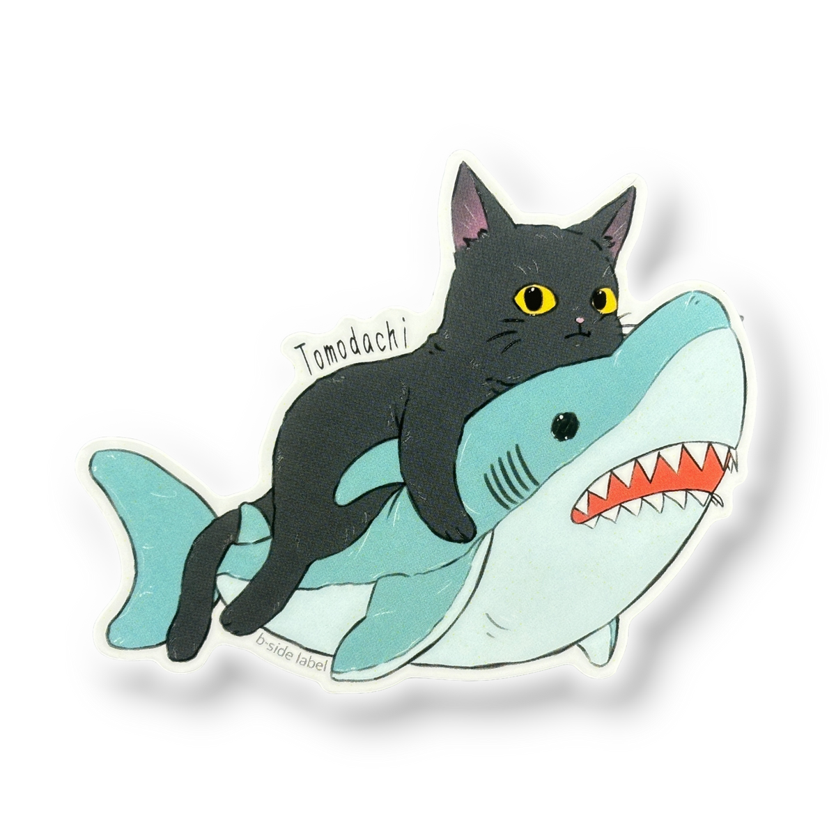Cat & Shark... Friends ✦ B-Side Label Sticker — visually confirmed original from the sticker folder