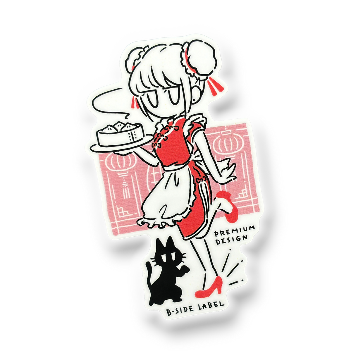 Waitress & Cute Kitten ✦ B-Side Label Sticker — visually confirmed original from the sticker folder