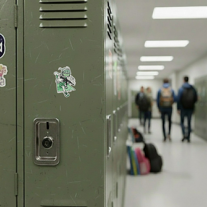 Cute Cyber Girl Green ✦ B-Side Label Sticker