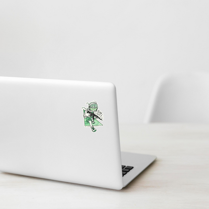 Cute Cyber Girl Green ✦ B-Side Label Sticker