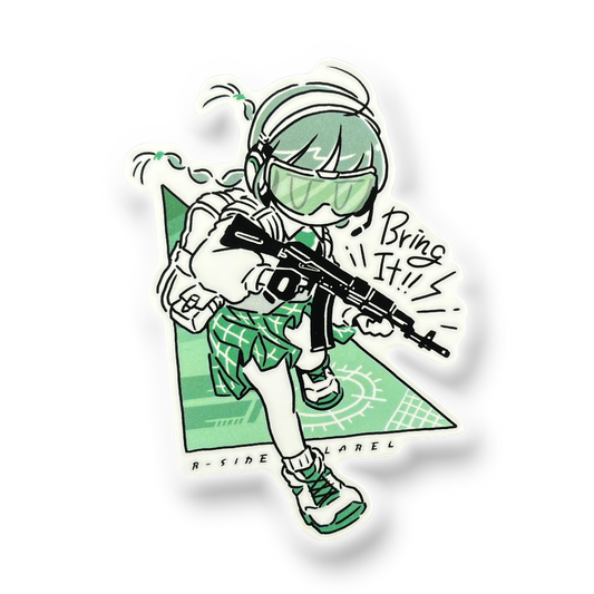 Cute Cyber Girl Green ✦ B-Side Label Sticker