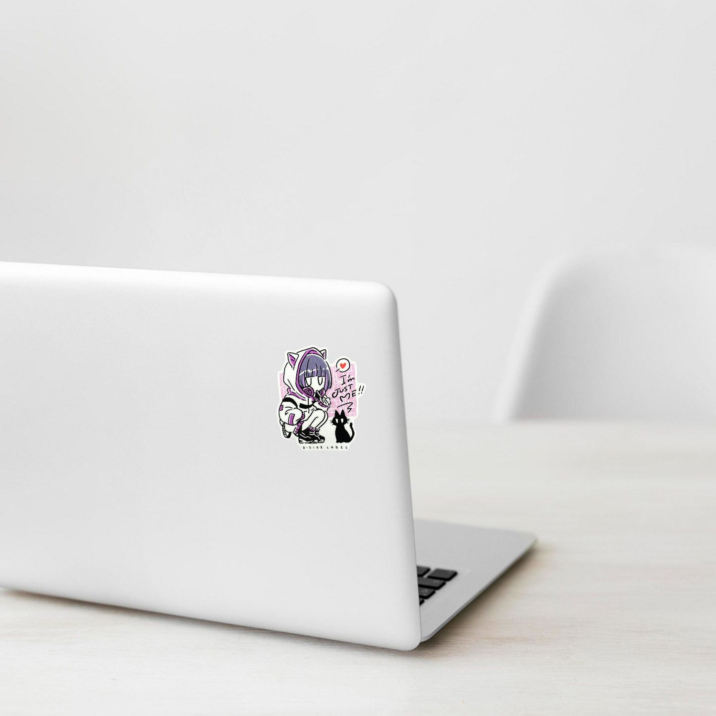 Purple Girl & Kitten, Just Me ✦ B-Side Label Sticker