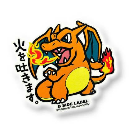 Pokémon Charizard ✦ B-Side Label Sticker — visually confirmed original from the sticker folder