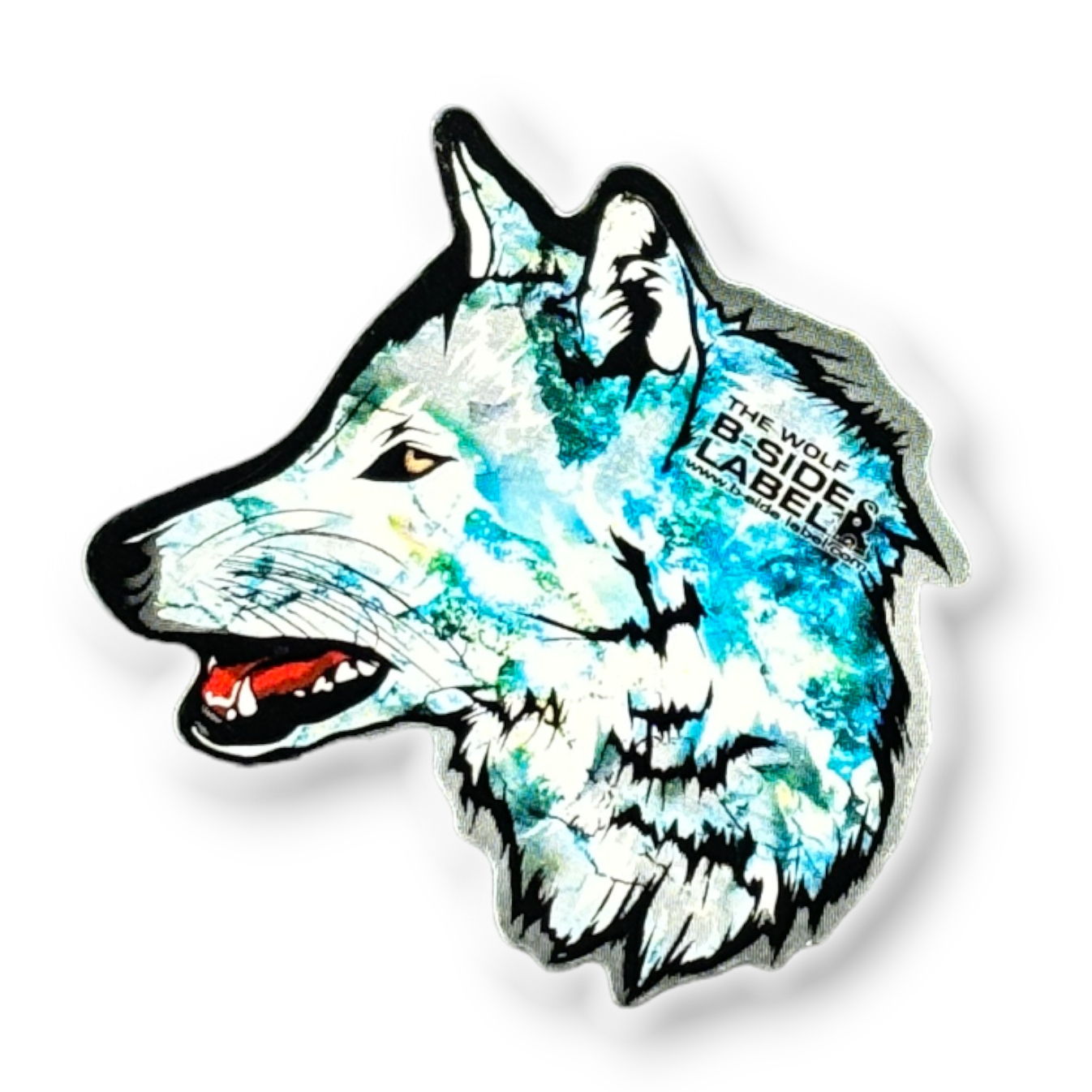 Colorful Wolf Head ✦ B-Side Label Sticker