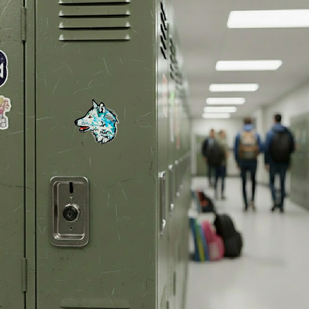 Colorful Wolf Head ✦ B-Side Label Sticker