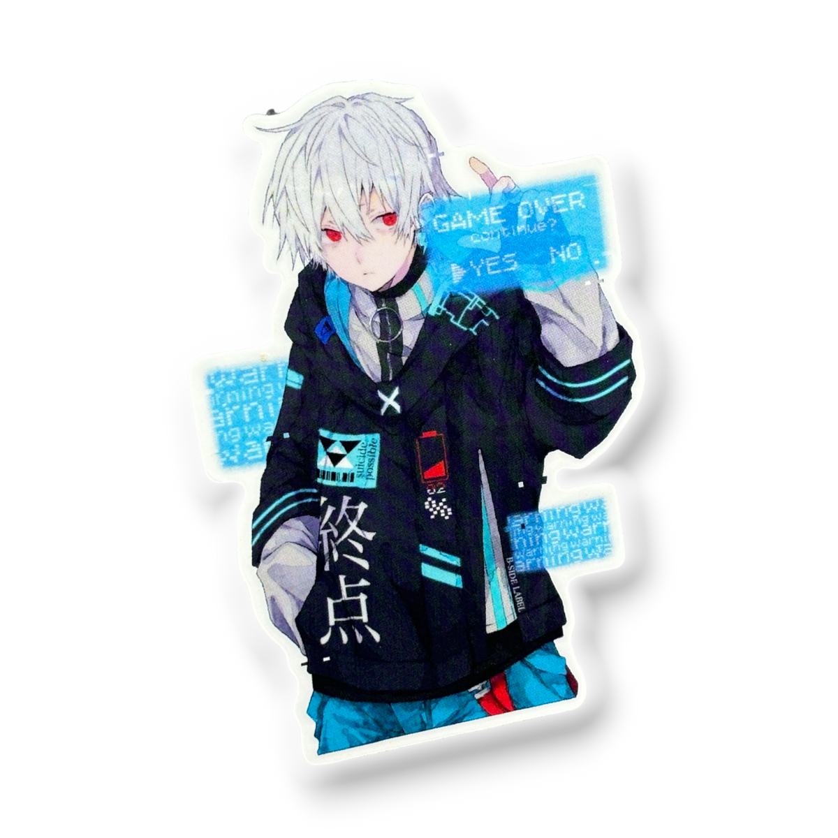 Cyber Boy Game Over ✦ B-Side Label Sticker — visually confirmed original from the sticker folder
