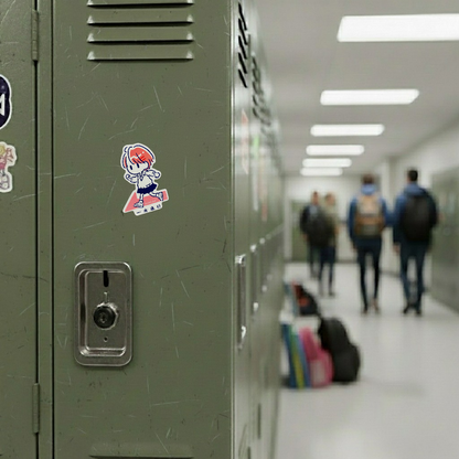 Cute Orange One-Way Girl ✦ B-Side Label Sticker