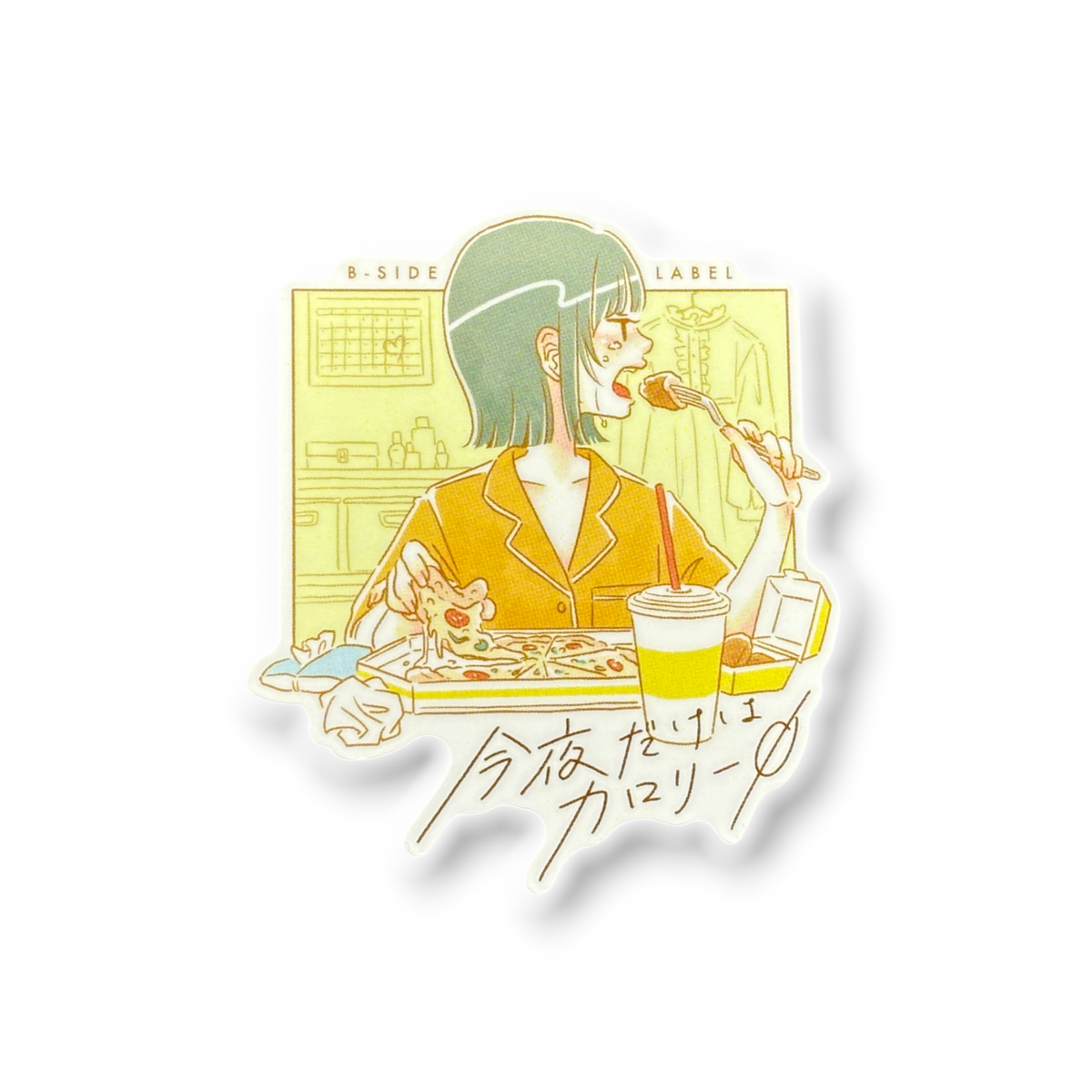 Late Night Snack Girl ✦ B-Side Label Sticker — visually confirmed original from the sticker folder