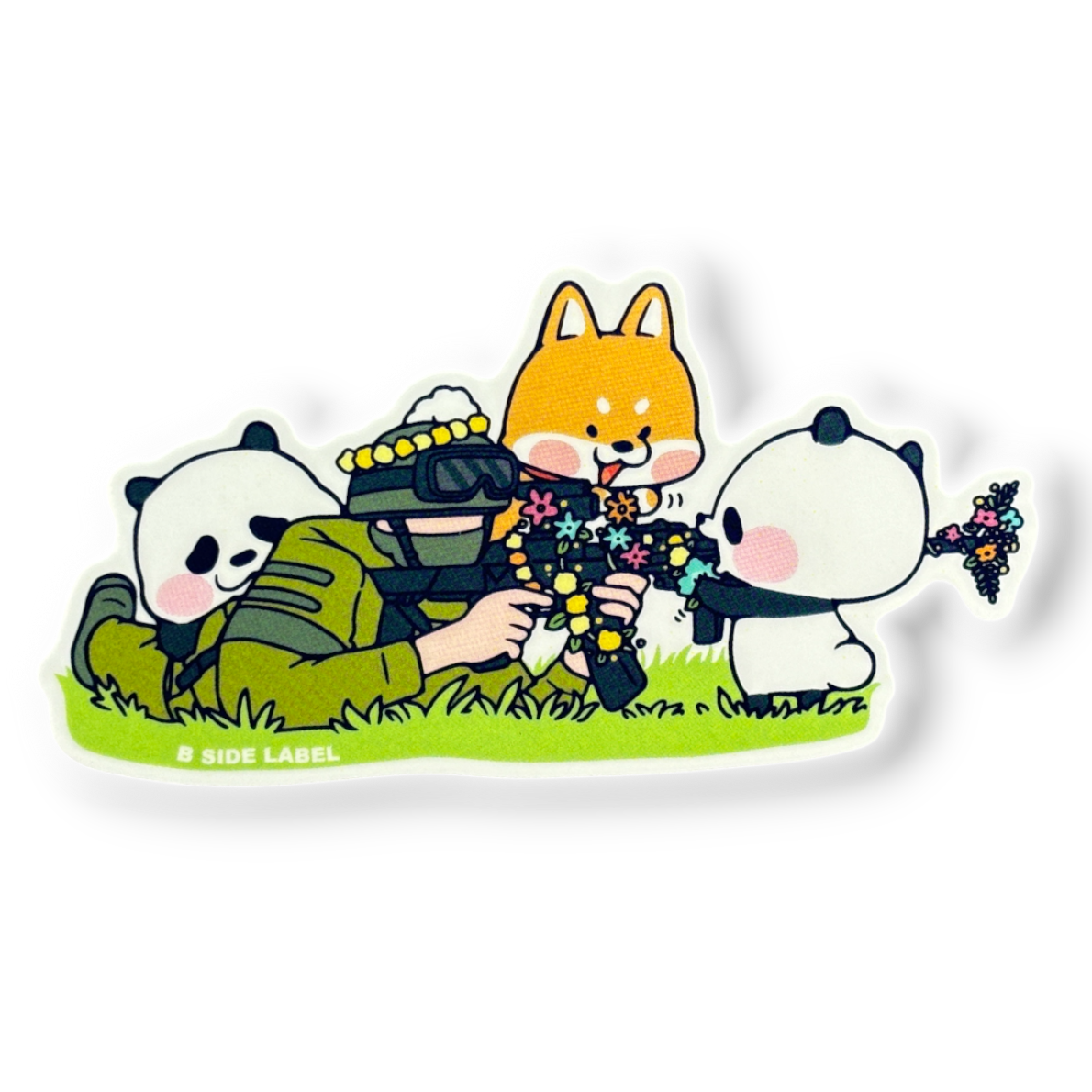Pandas Fox Soldier Rifle ✦ B-Side Label Sticker — visually confirmed original from the sticker folder