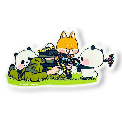 Pandas Fox Soldier Rifle ✦ B-Side Label Sticker — visually confirmed original from the sticker folder