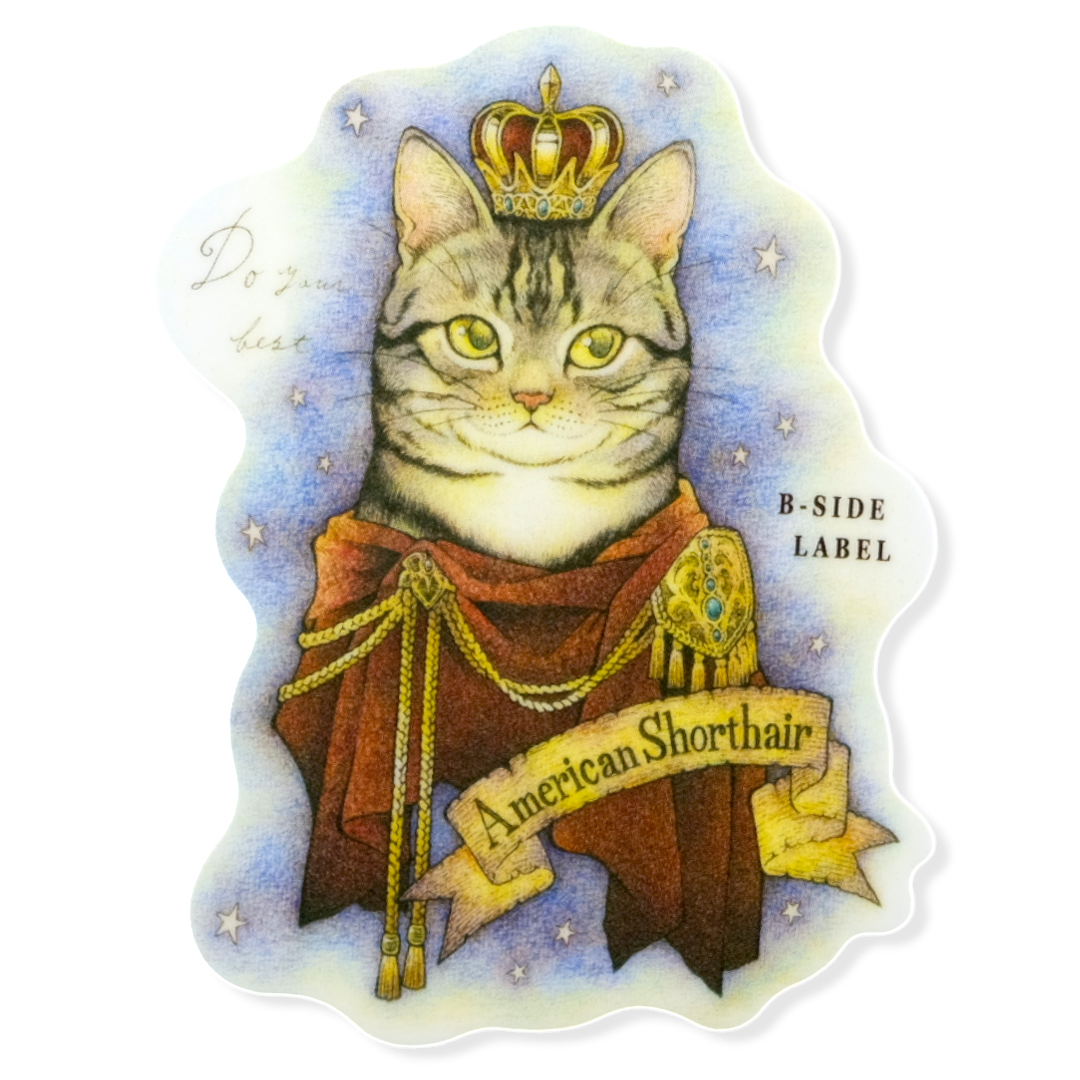 Königlich Amerikanische Kurzhaar-Katze ✦ B-Seite-Aufkleber