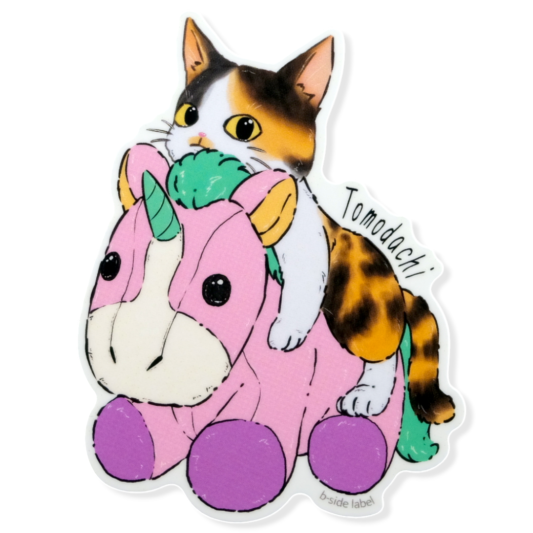 Cute Cat & Unicorn ✦ B-Side Label Sticker