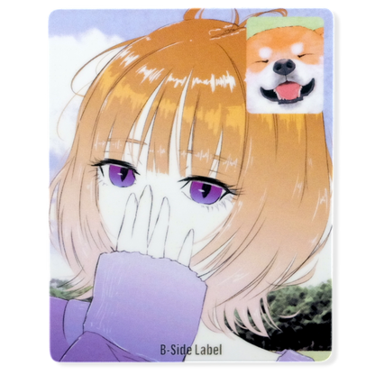 Mädchen & Shiba Inu Face-Time ✦ B-Side Label Sticker
