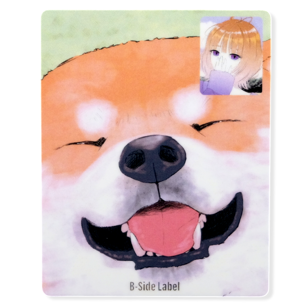 Shiba Inu & Mädchen Face-Time ✦ B-Side Label Aufkleber