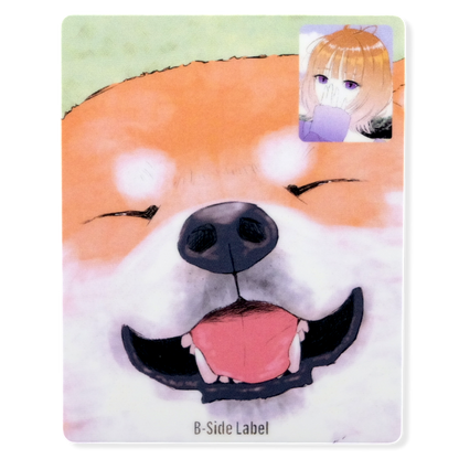 Shiba Inu & Mädchen Face-Time ✦ B-Side Label Aufkleber