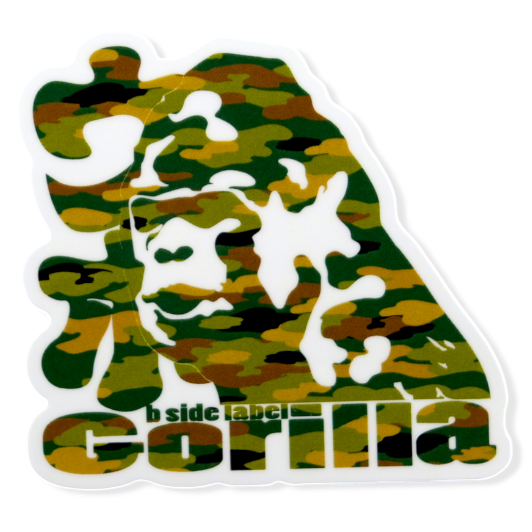 Camo Gorilla Ape ✦ B-Side Label Sticker