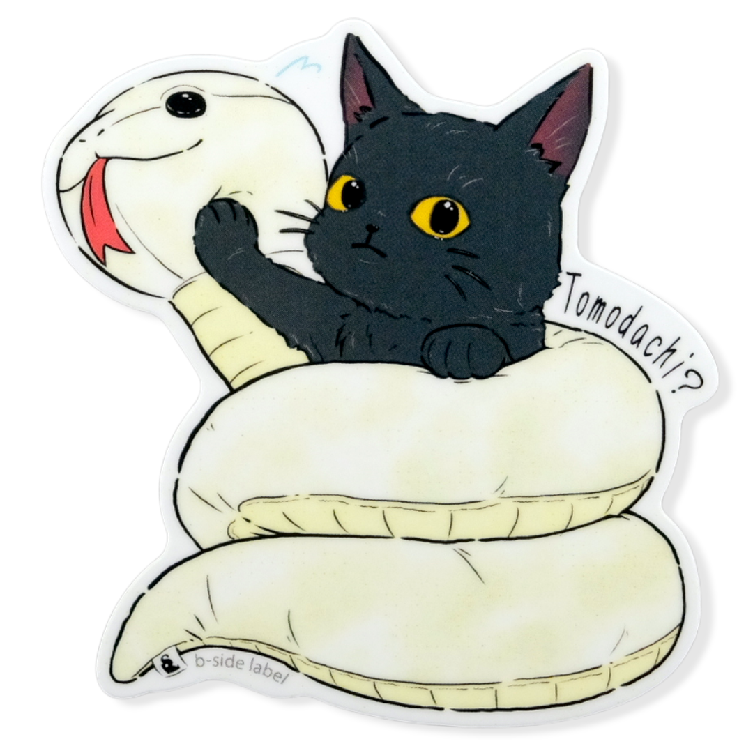 Cute Cat & Inflatable Snake ✦ B-Side Label Sticker
