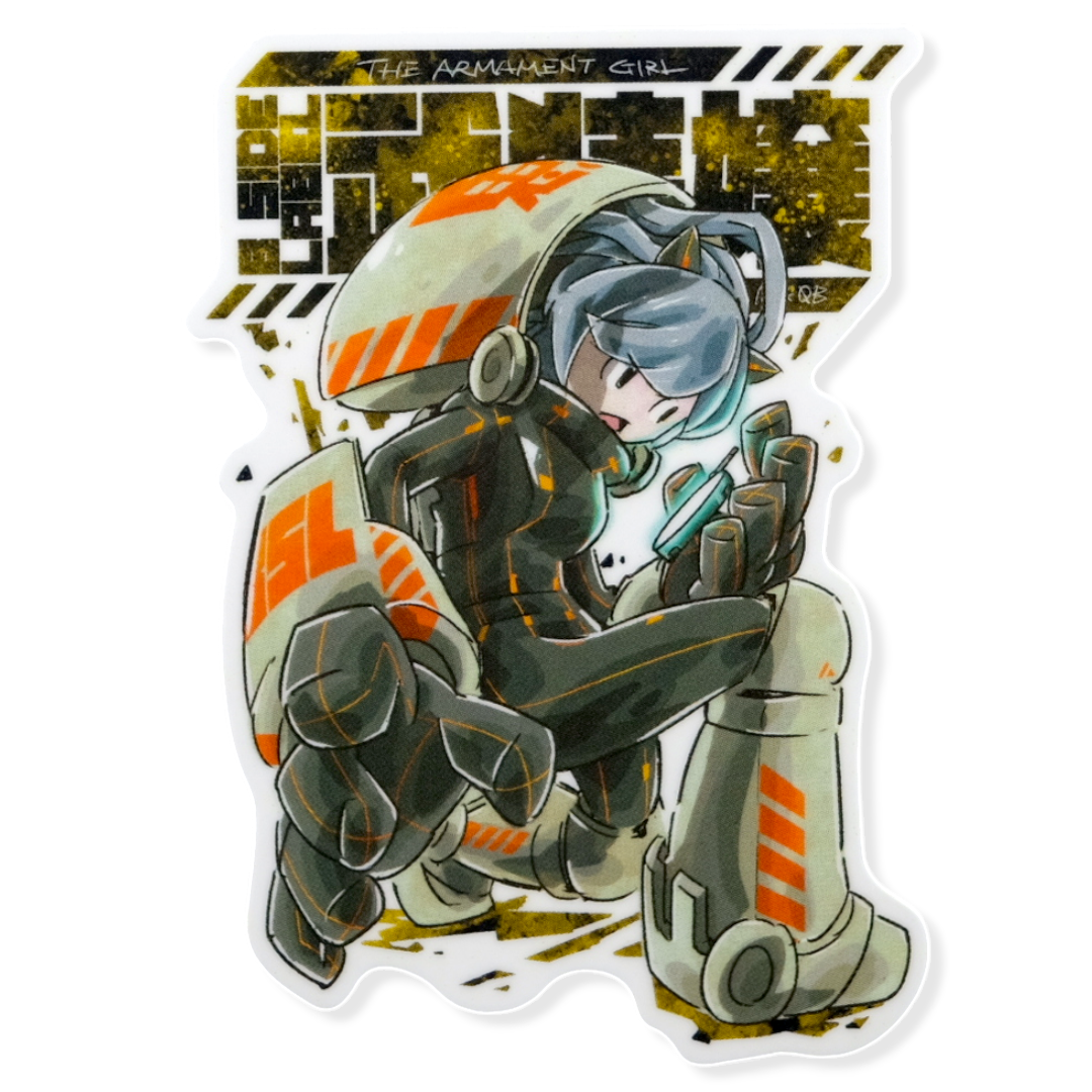 Chica Mecha-Armadura ✦ Pegatina B-Side Label