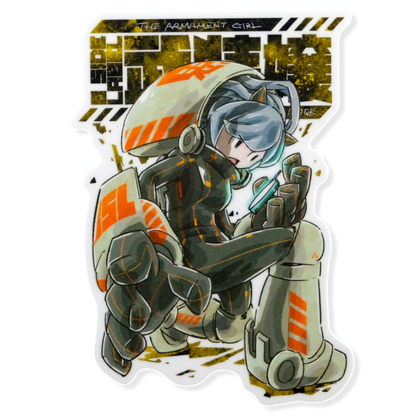 Chica Mecha-Armadura ✦ Pegatina B-Side Label
