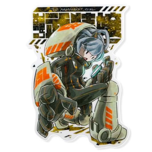 Chica Mecha-Armadura ✦ Pegatina B-Side Label