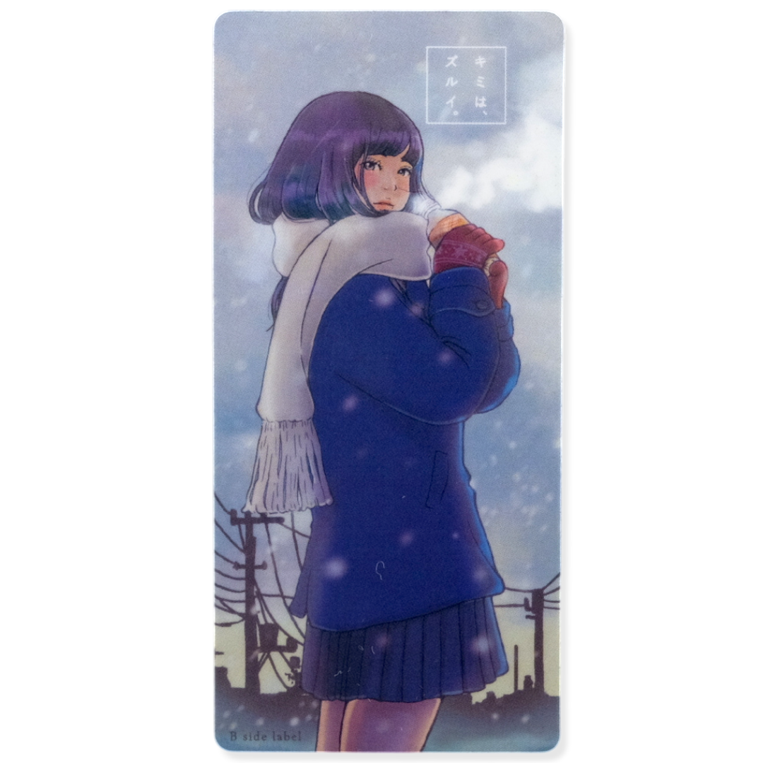 Snowy Winter Moment Girl ✦ B-Side Label Sticker