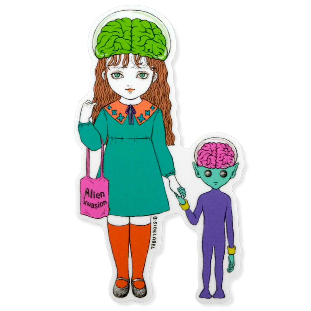 Alien Girl & Gefährtin ✦ B-Side Label Sticker