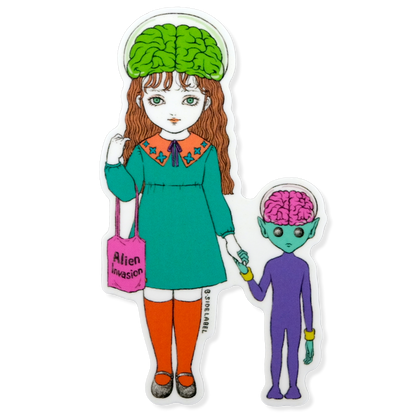 Alien Girl & Gefährtin ✦ B-Side Label Sticker