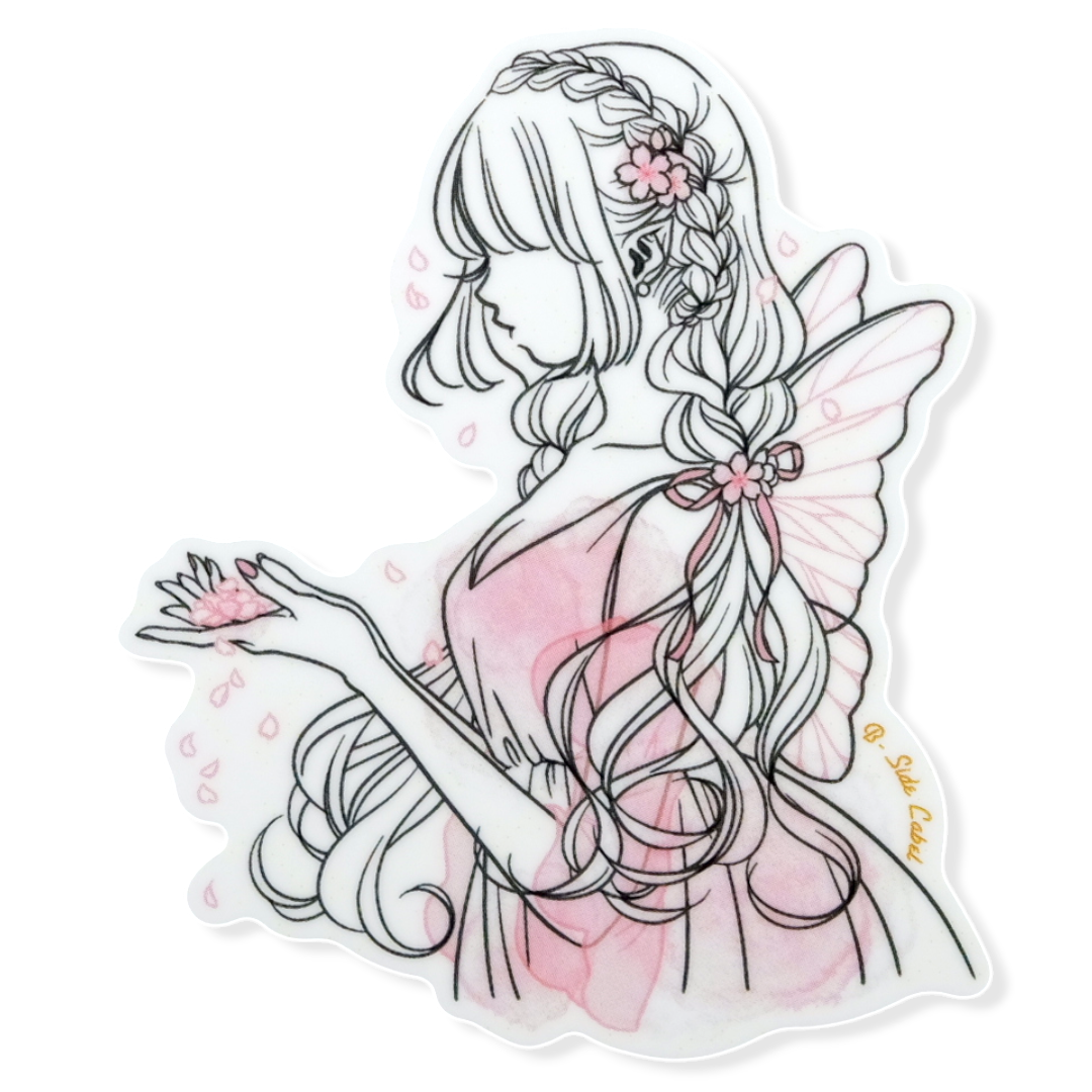 Cherry Blossom Fairy Girl ✦ B-Side Label Sticker