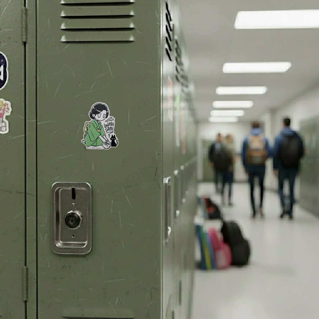 Kimono, Kätzchen & Matcha Tee ✦ B-Side Label Sticker
