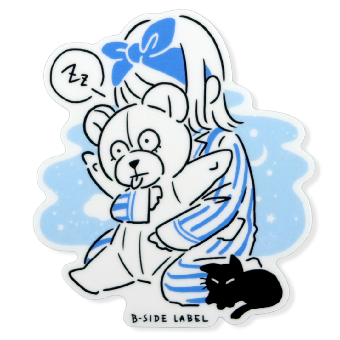 Chica Pijama, Oso Abrazable y Gato ✦ Etiqueta B-Side