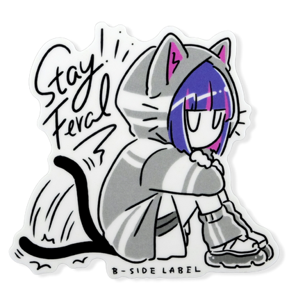 Chica Peluda con Sudadera Morada de Pelo ✦ Pegatina B-Side Label