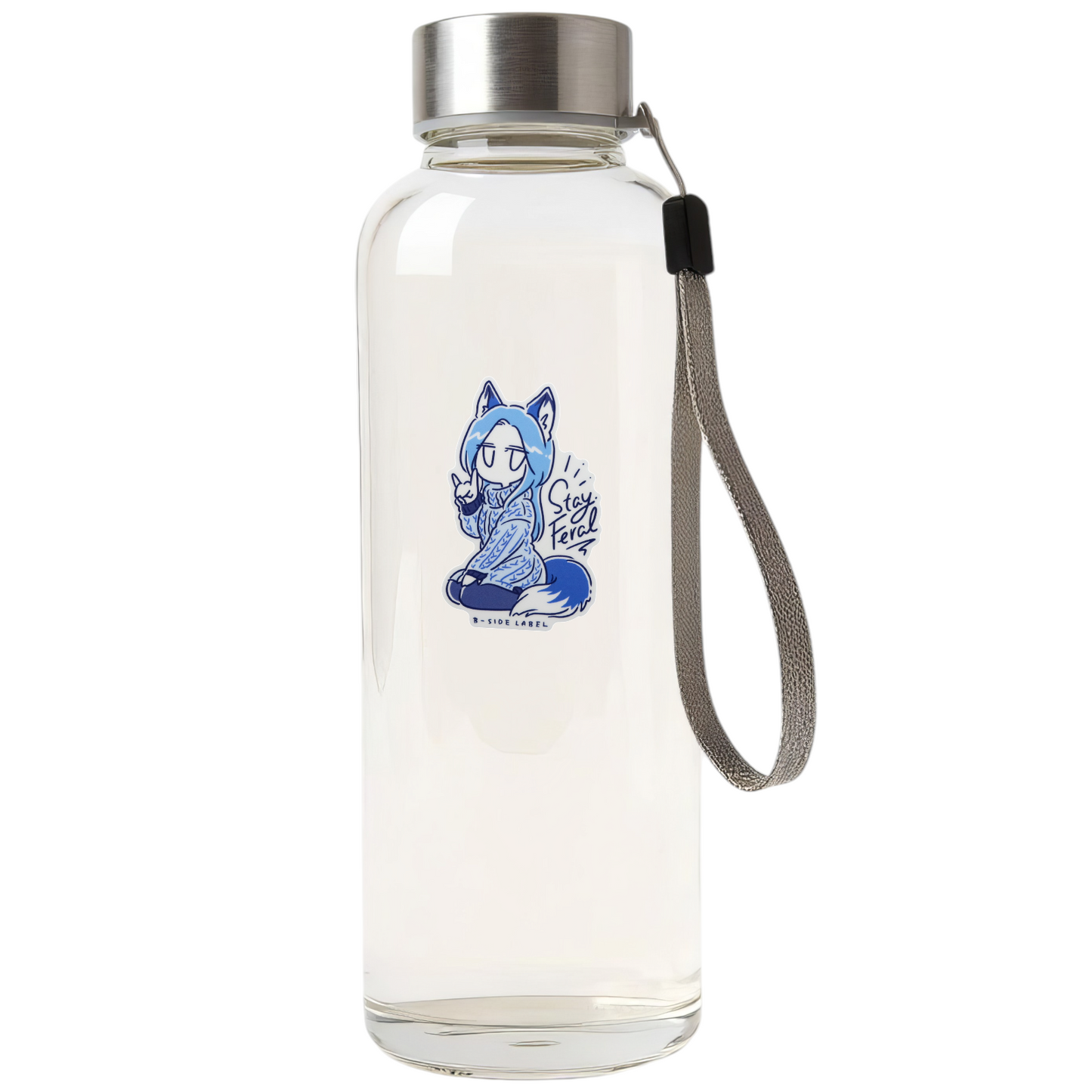 Chica Furry Zorra Pelo Azul ✦ Pegatina B-Side Label