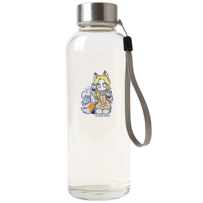 Gelbhaar Fuchs Furry Girl ✦ B-Seite Label Aufkleber