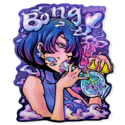 Psychedelisches Bong-Hit Girlie ✦ B-Side Label Sticker