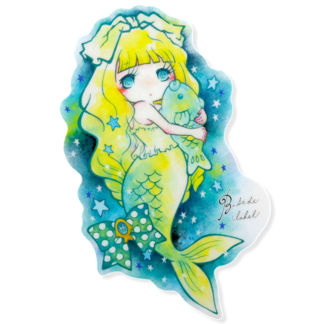 Chica Sirena del Océano Estrellado ✦ Pegatina B-Side Label