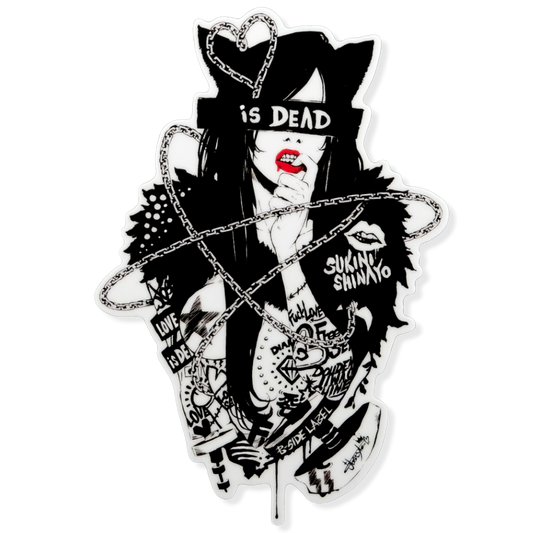 Love Is Dead Cat Girlie ✦ Pegatina B-Side Label