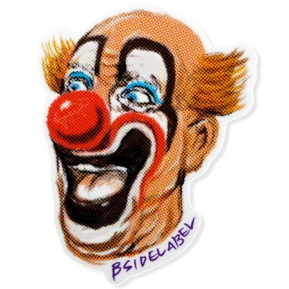 Payaso Retro Riéndose ✦ Pegatina B-Side Label