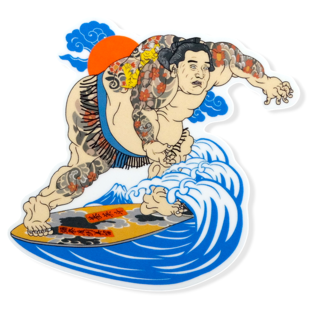 Tattooed Sumo Surfer ✦ B-Side Label Sticker