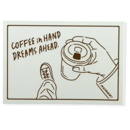 Coffee in Hand, Dreams Ahead ✦ B-Side Label Sticker