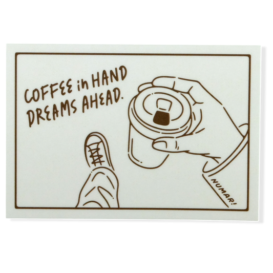 Kaffee in der Hand, Träume voraus ✦ B-Side Label Sticker