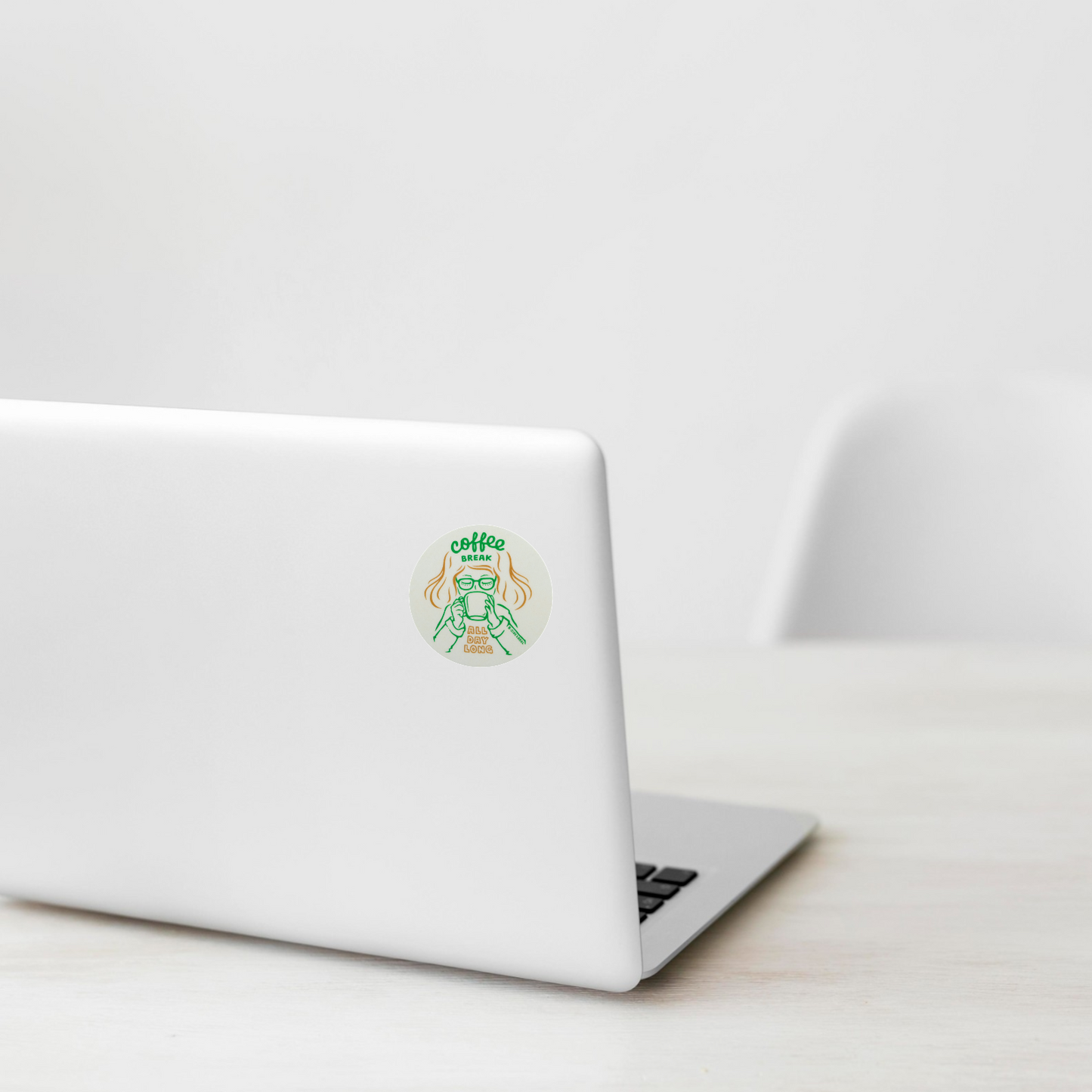 Serene Coffee Break Moment ✦ B-Side Label Sticker