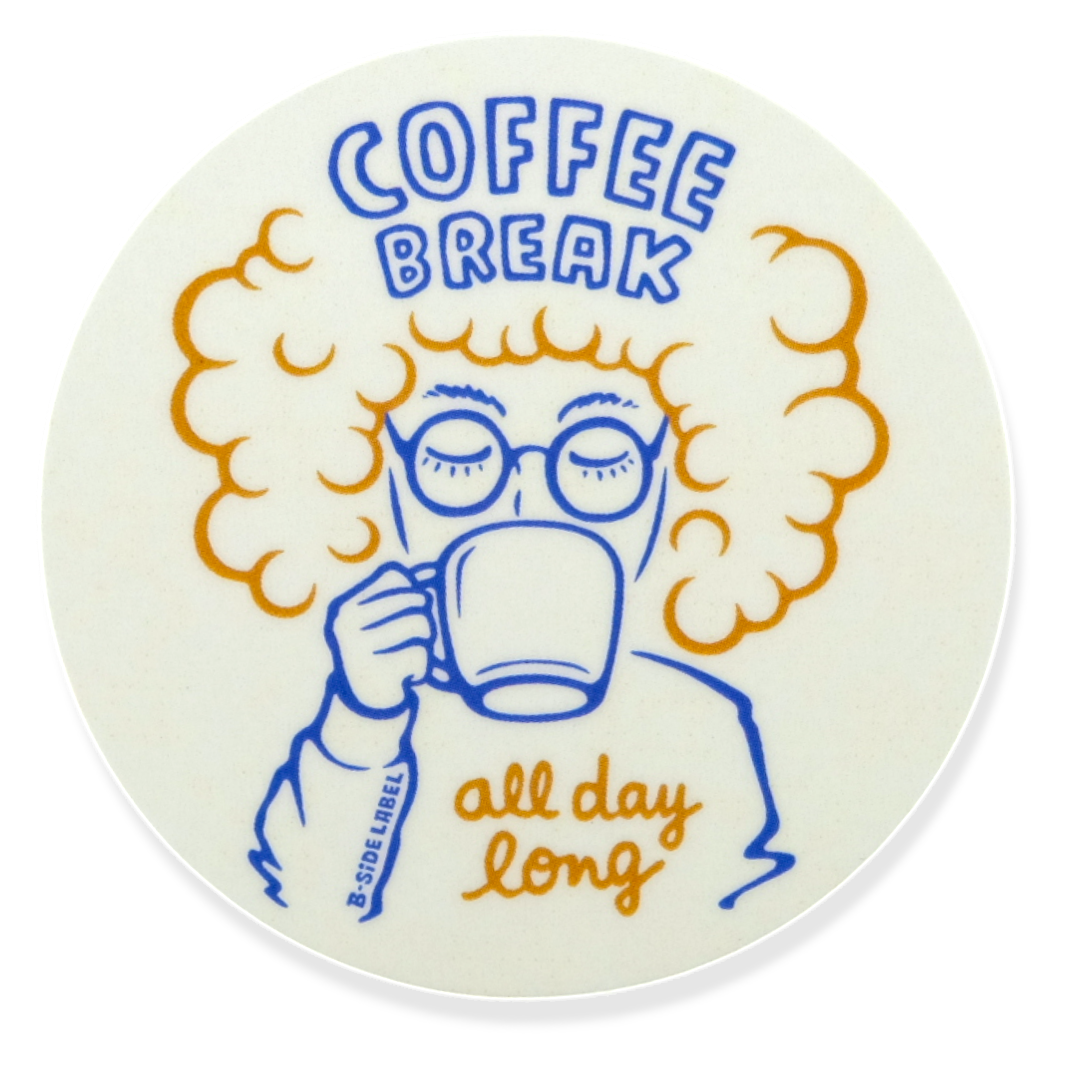 Serene Coffee Break Moment ✦ B-Side Label Sticker