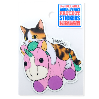 Cute Cat & Unicorn ✦ B-Side Label Sticker