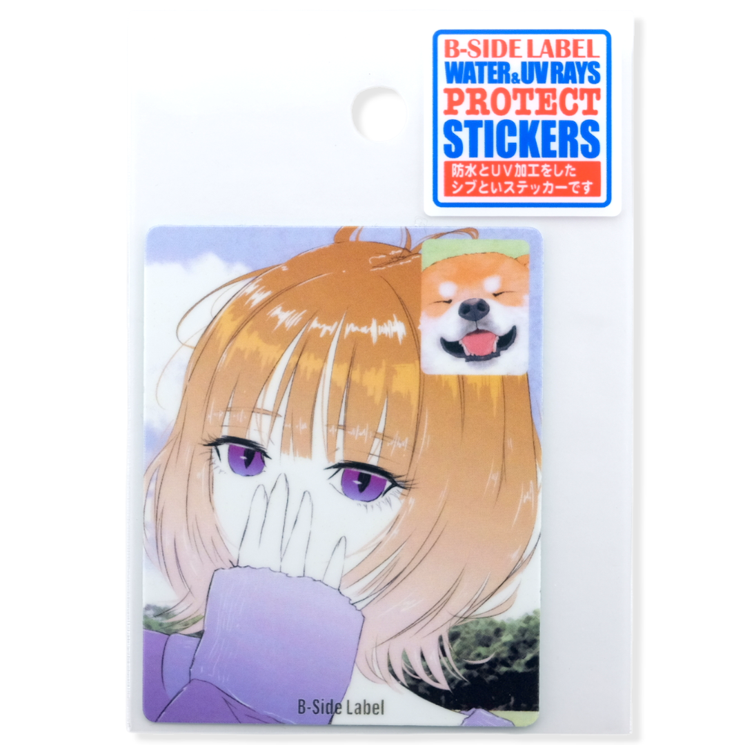 Mädchen & Shiba Inu Face-Time ✦ B-Side Label Sticker